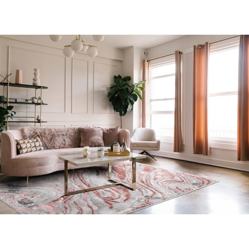 Tapis STONE 120x160 cm rose/gris