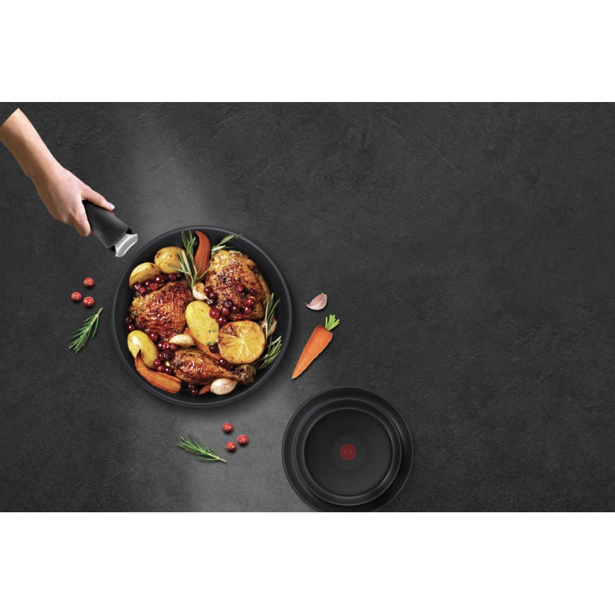 Tefal - 3-delige pannenset INGENIO BLACK STONE