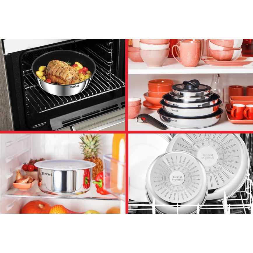 Tefal - 5-delige INGENIO COOK pannenset van roestvrij staal