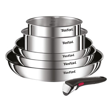 Tefal - 6-delige INGENIO COOK pannenset van roestvrij staal