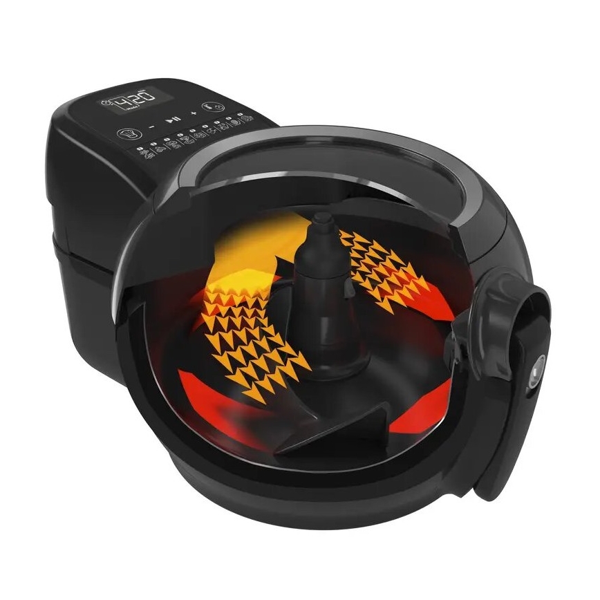 Tefal - Airfryer ACTIFRY GENIUS DUAL MOTION 1,2l 1350W/230V noir