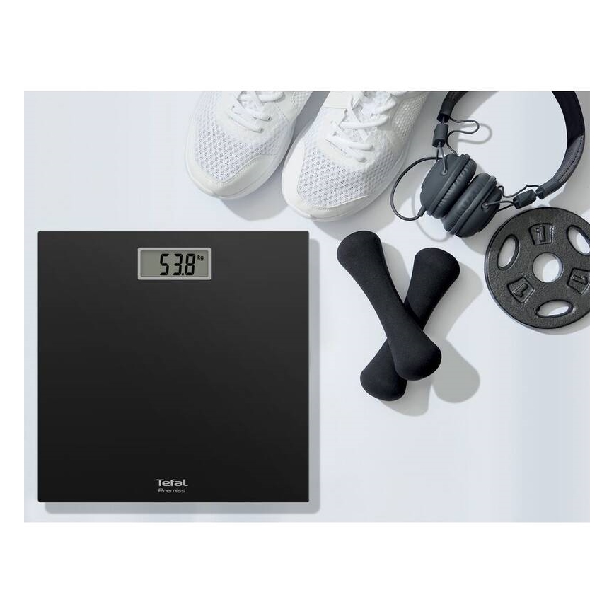Tefal - Badkamer weegschaal PREMISS 1xCR2032 zwart