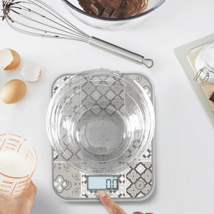 Tefal - Balance de cuisine OPTISS 2xAAA beige