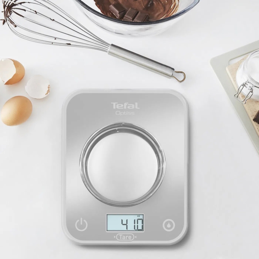 Tefal - Balance de cuisine OPTISS 2xAAA gris