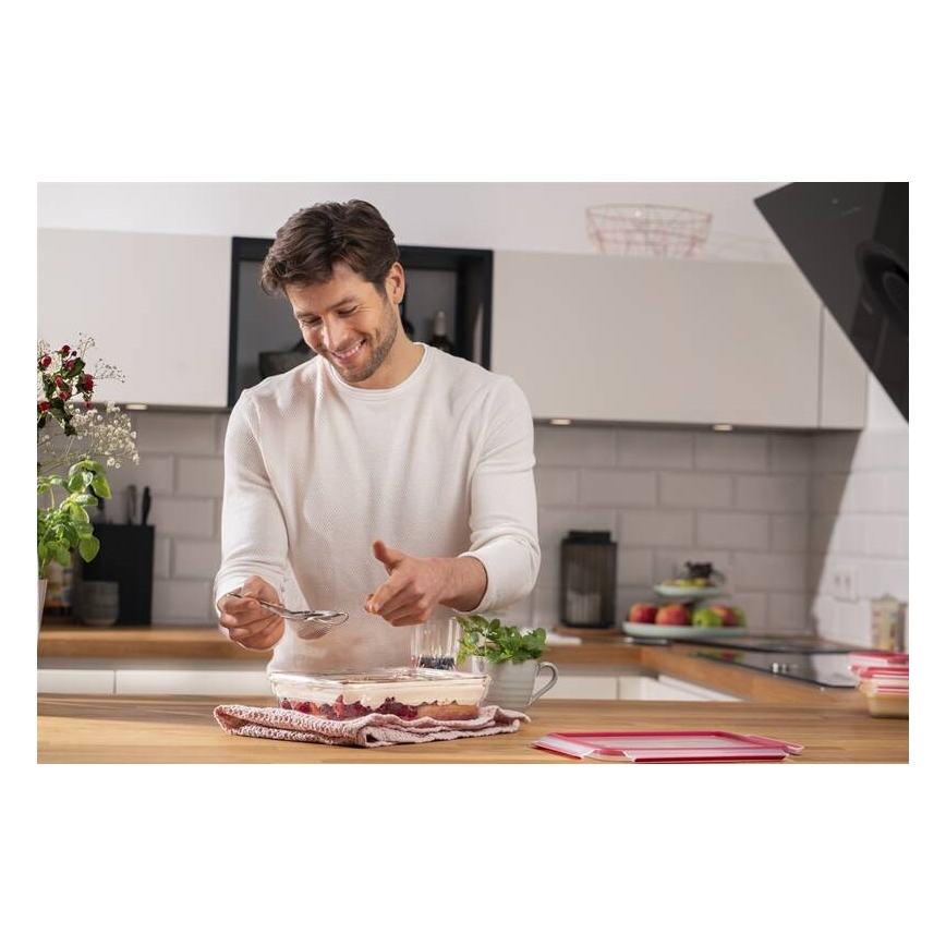 Tefal - Boîte de conservation 2 L MSEAL GLASS rouge/verre