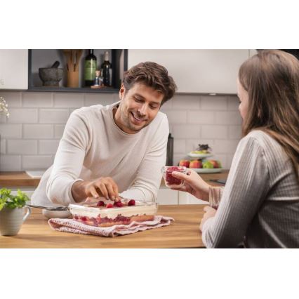 Tefal - Boîte de conservation 2 L MSEAL GLASS rouge/verre