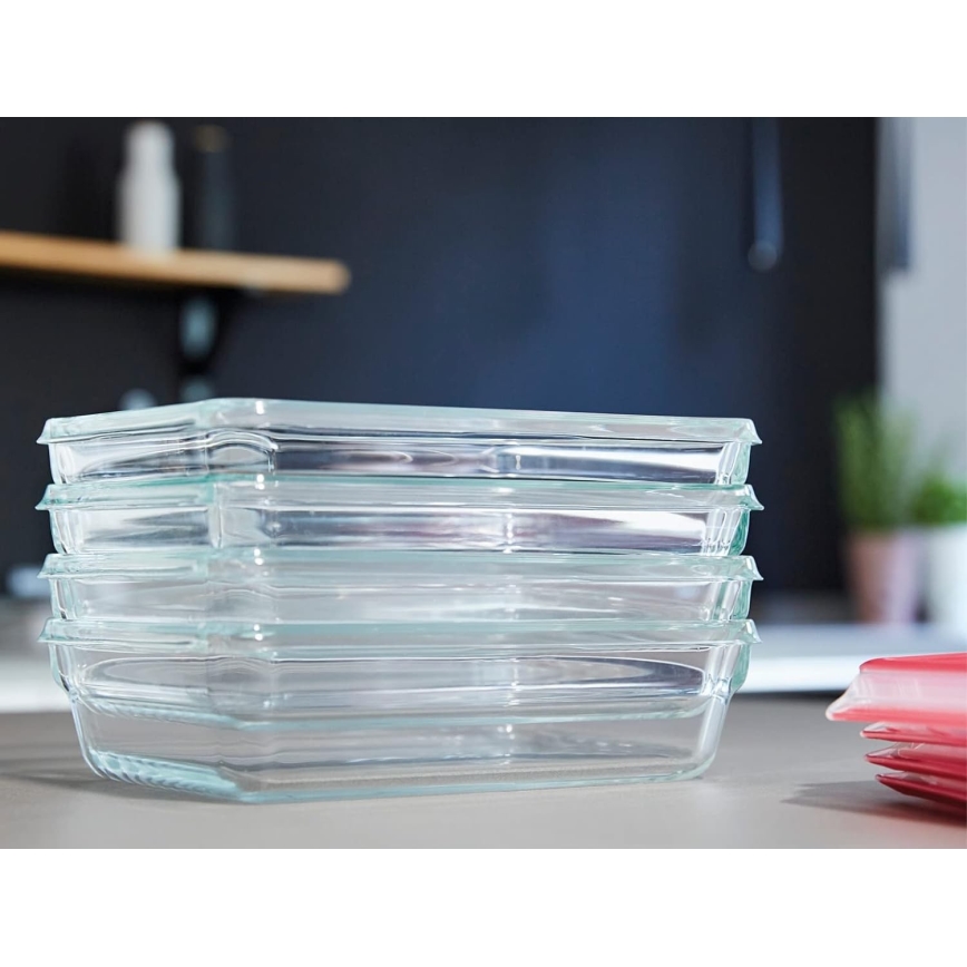 Tefal - Boîte hermétique pour aliments 0,8 L MSEAL GLASS rouge/verre