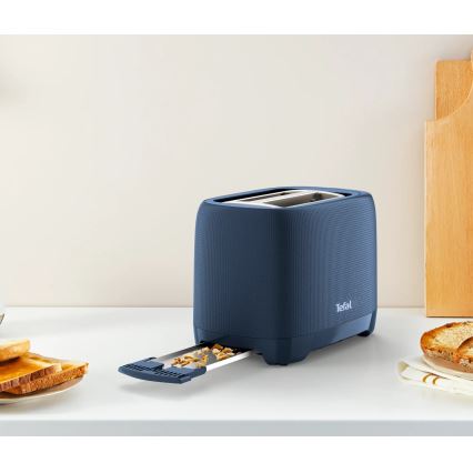 Tefal - Broodrooster met twee gaten MORNING 850W/230V blauw