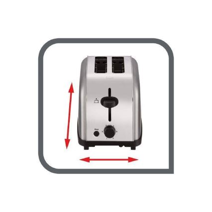 Tefal - Broodrooster met twee gaten ULTRA MINI 700W/230V mat chroom