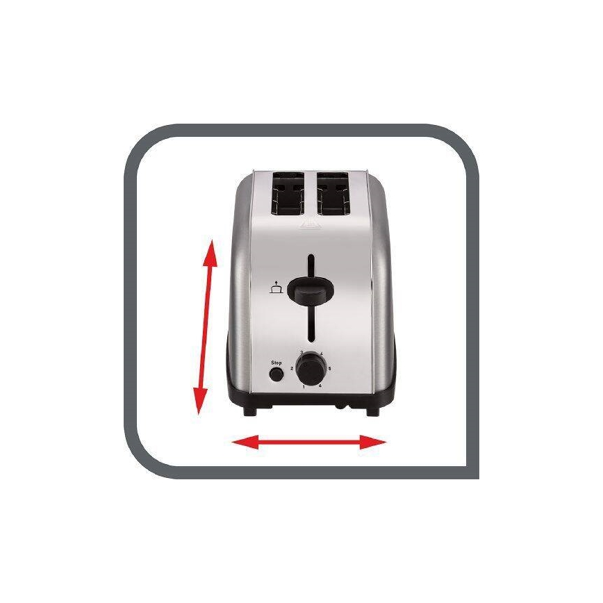 Tefal - Broodrooster met twee gaten ULTRA MINI 700W/230V mat chroom