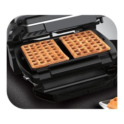 Tefal - Contactgrill OPTIGRILL+ INOX WAFFLES 2000W/230V zwart/chroom