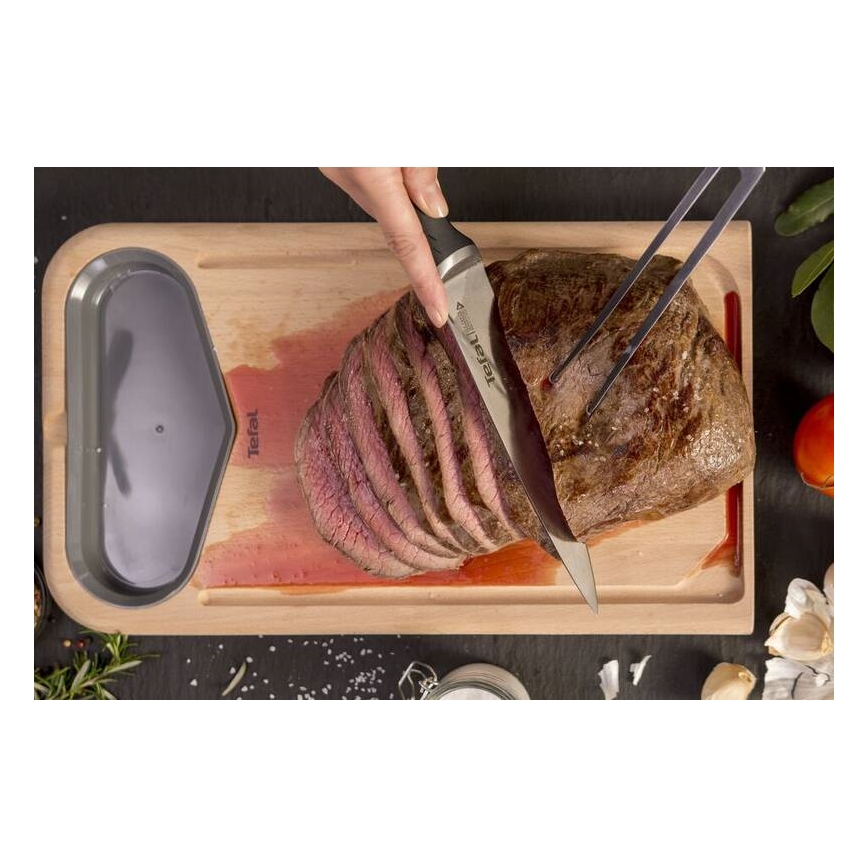 Tefal - Couteau en acier inoxydable chef ICE FORCE 20 cm chrome brillant/noir