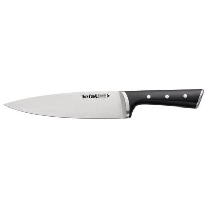 Tefal - Couteau en acier inoxydable chef ICE FORCE 20 cm chrome brillant/noir