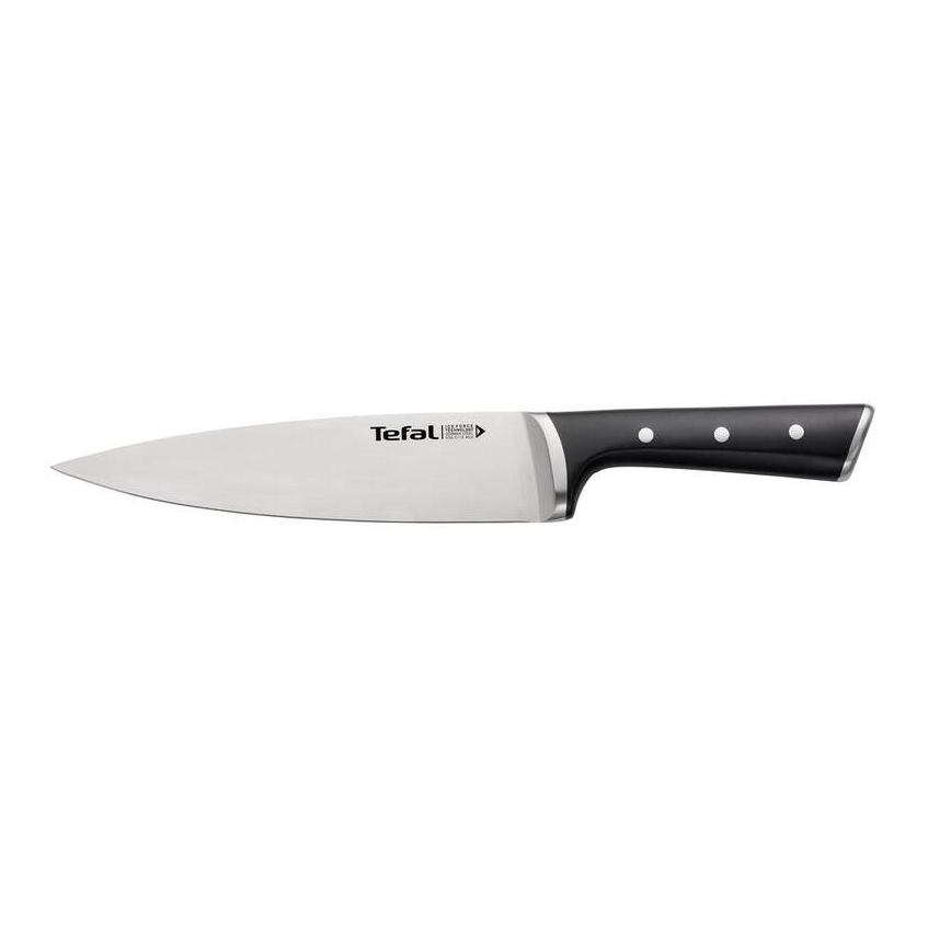 Tefal - Couteau en acier inoxydable chef ICE FORCE 20 cm chrome brillant/noir