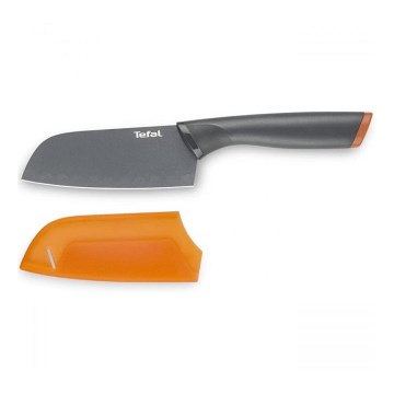 Tefal - Couteau en acier inoxydable santoku FRESH KITCHEN 12 cm gris/orange