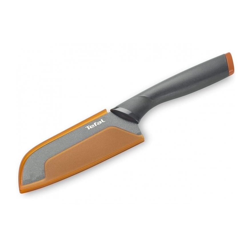 Tefal - Couteau en acier inoxydable santoku FRESH KITCHEN 12 cm gris/orange