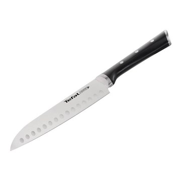 Tefal - Couteau en acier inoxydable santoku ICE FORCE 18 cm chrome brillant/noir