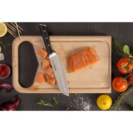 Tefal - Couteau en acier inoxydable santoku ICE FORCE 18 cm chrome brillant/noir