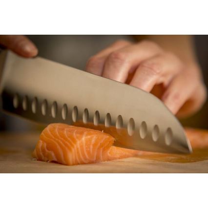 Tefal - Couteau en acier inoxydable santoku ICE FORCE 18 cm chrome brillant/noir