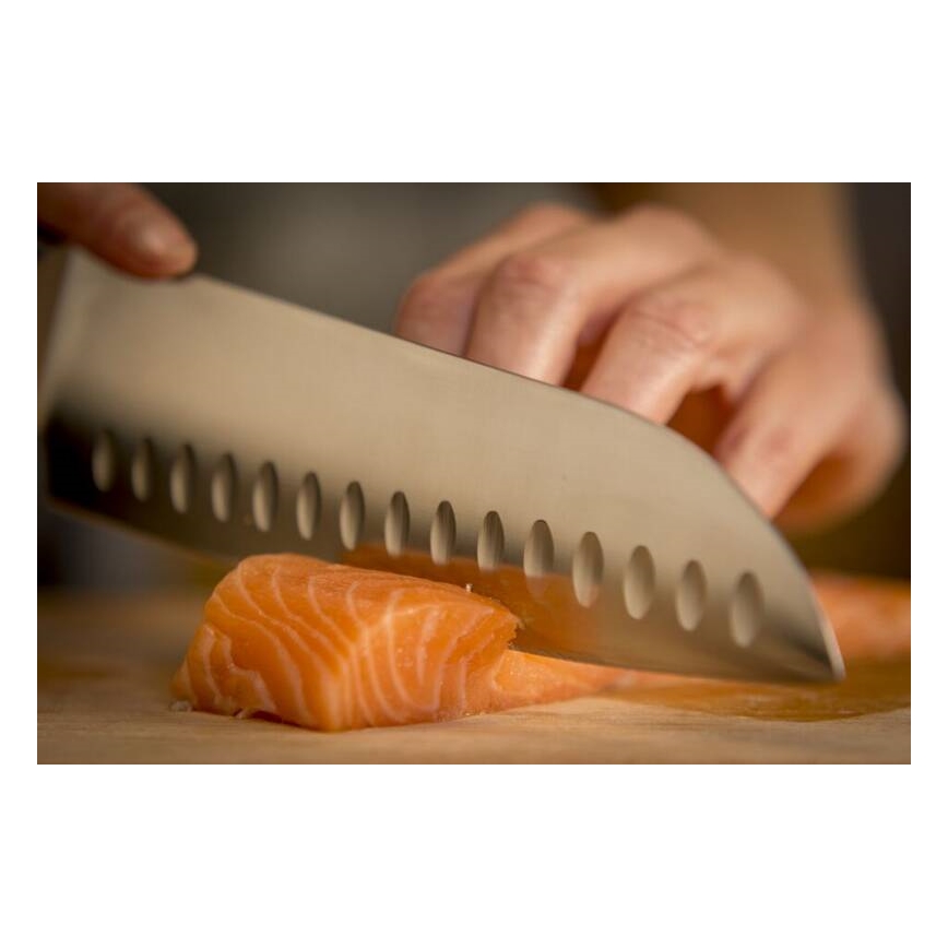 Tefal - Couteau en acier inoxydable santoku ICE FORCE 18 cm chrome brillant/noir