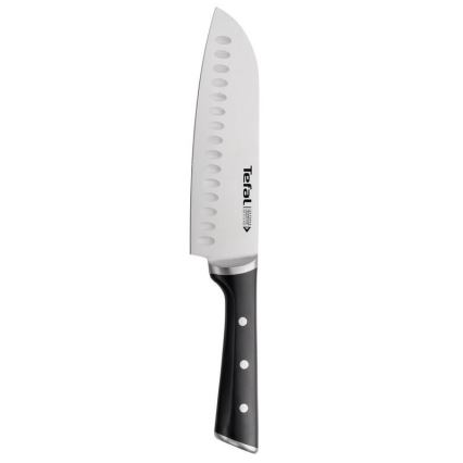 Tefal - Couteau en acier inoxydable santoku ICE FORCE 18 cm chrome brillant/noir