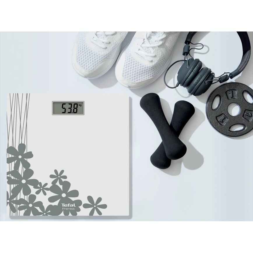 Tefal - Digitale personenweegschaal PREMISS 1xCR2032 grijs
