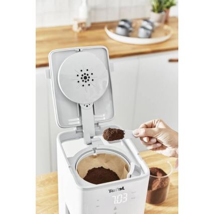 Tefal - Druppel koffiezetapparaat met LCD scherm SENSE 1000W/230V wit