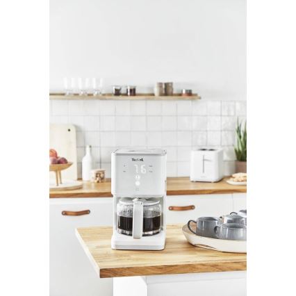 Tefal - Druppel koffiezetapparaat met LCD scherm SENSE 1000W/230V wit