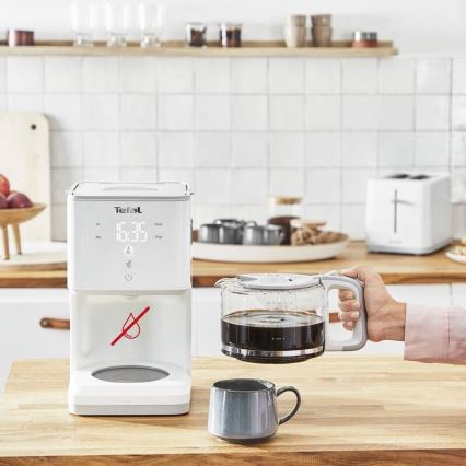 Tefal - Druppel koffiezetapparaat met LCD scherm SENSE 1000W/230V wit
