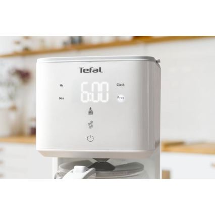 Tefal - Druppel koffiezetapparaat met LCD scherm SENSE 1000W/230V wit
