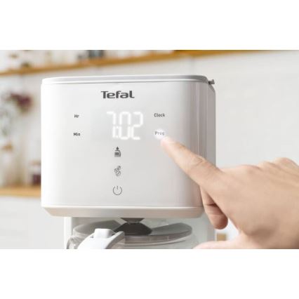 Tefal - Druppel koffiezetapparaat met LCD scherm SENSE 1000W/230V wit