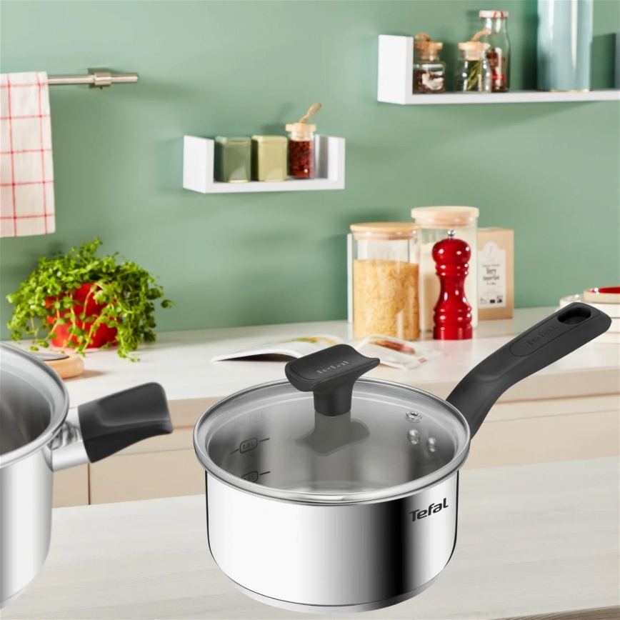Tefal - Ensemble de 3 casseroles DELICIOUS en acier inoxydable