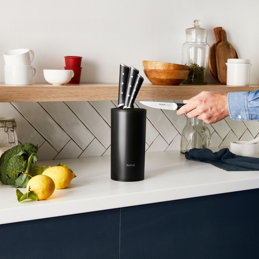 Tefal - Ensemble de 4 couteaux de cuisine avec bloc ICE FORCE