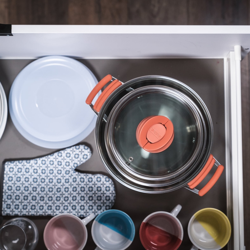 Tefal - Ensemble de 6 casseroles OPTI'SPACE