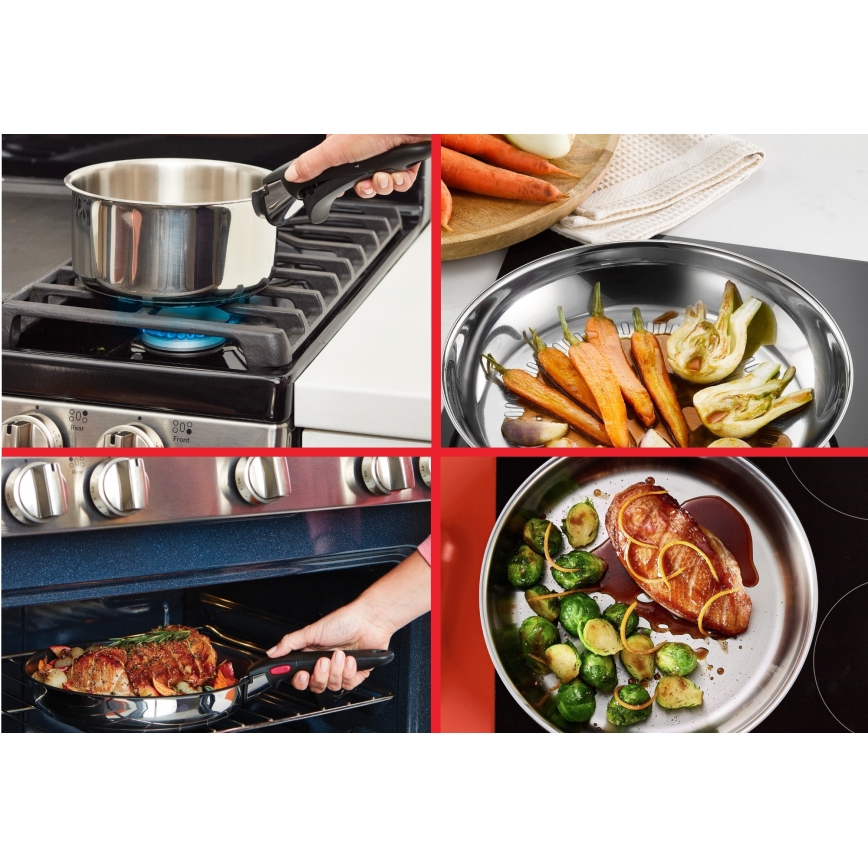 Tefal - Ensemble de batterie de cuisine 3 pièces INGENIO COOK en inox
