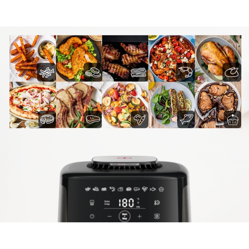 Tefal - Friteuse à air chaud 5 l EASY FRY SILENCE COAL 1400-1670W/230V