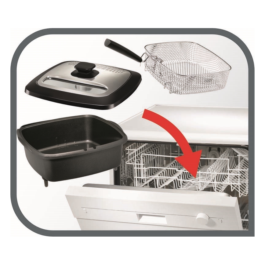 Tefal - Frituur 2 l VERSALION DE LUXE 7in1 1600W/230V zwart