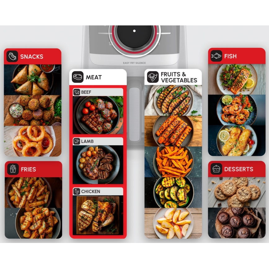 Tefal - Heteluchtfriteuse 5 l EASY FRY SILENCE SMART 1400-1670W/230V