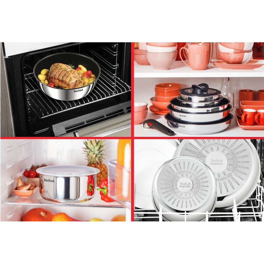 Tefal - INGENIO COOK 3-delige pannenset roestvrij staal