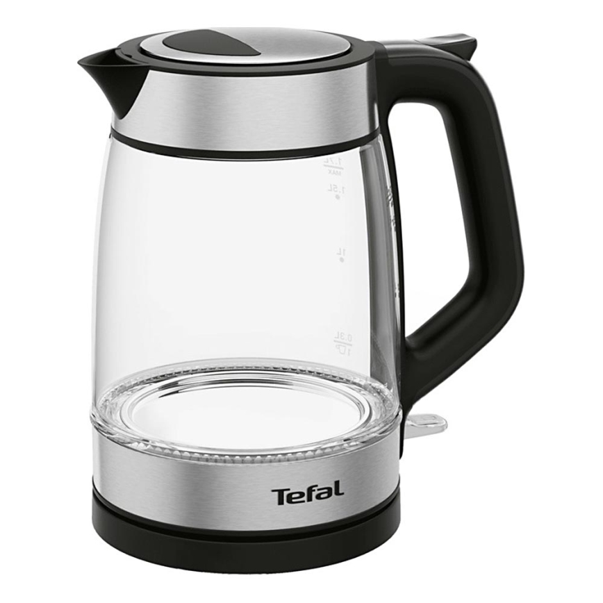 Tefal - Ketel GLASS 1,7l 2200W/230V zwart/roestvrij