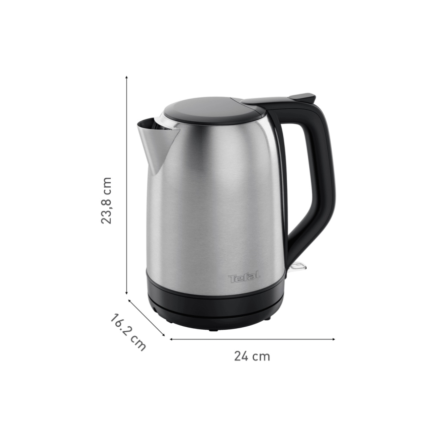 Tefal - Ketel SUBITO 1,7l 2400W/230V roestvrij/zwart