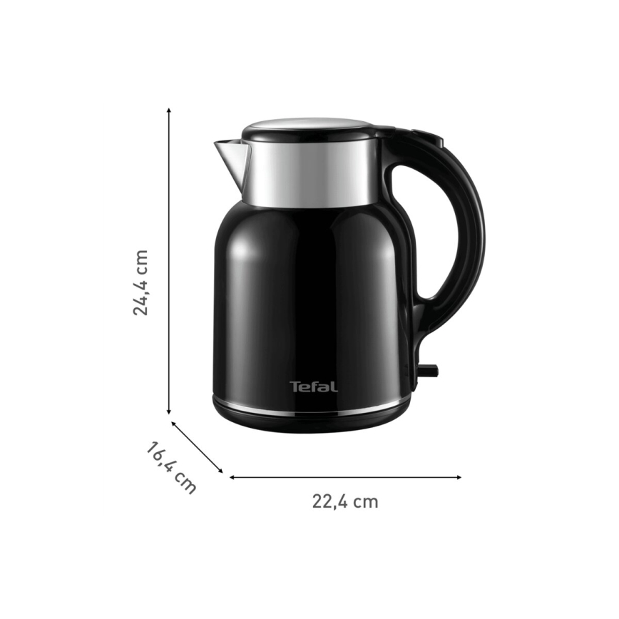 Tefal - Ketel THERMO PROTECT XL 1,9l 1650W/230V roestvrij/zwart
