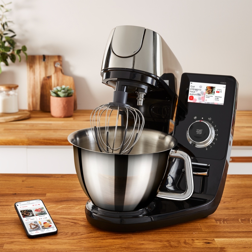 Tefal - Keukenmachine met weegschaal I-COACH TOUCH 1200W/230V roestvrij staal