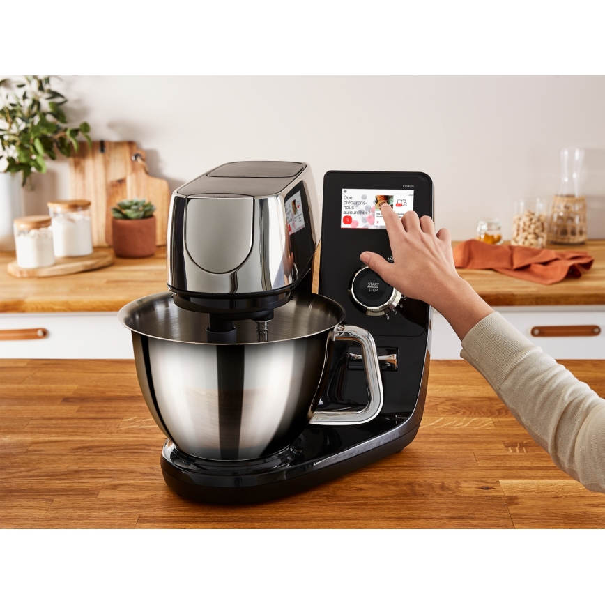 Tefal - Keukenmachine met weegschaal I-COACH TOUCH 1200W/230V roestvrij staal