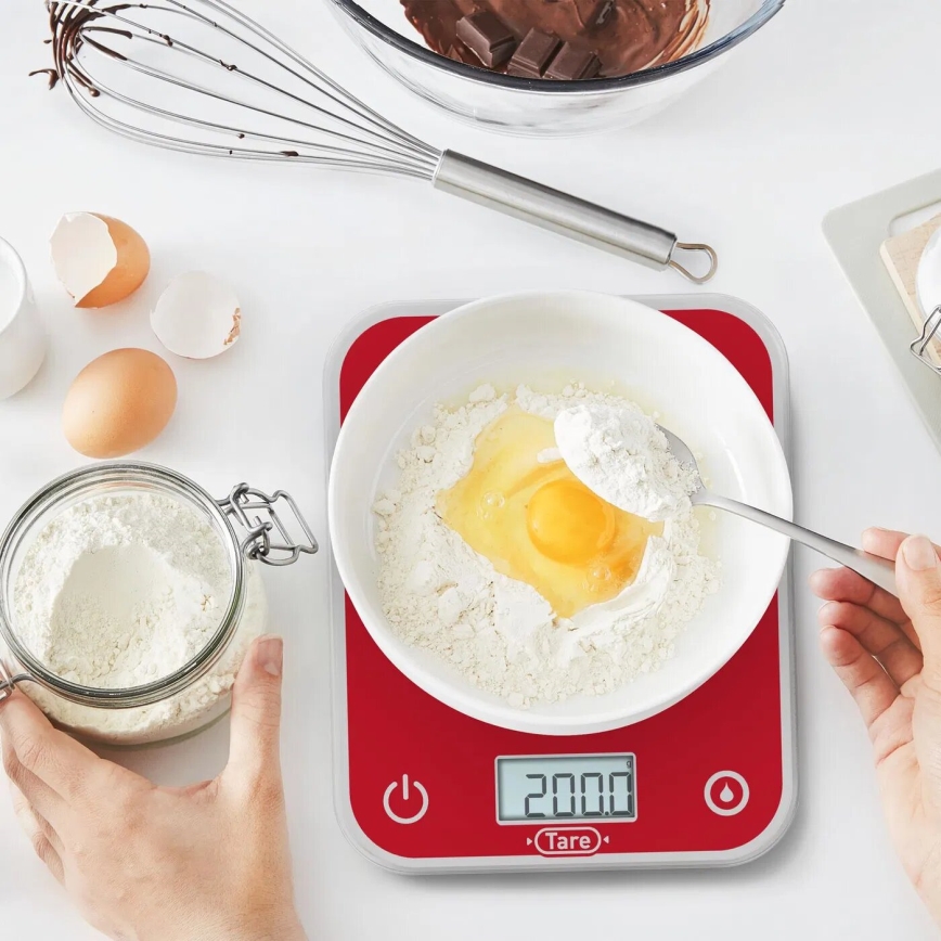 Tefal - Keukenweegschaal OPTISS 2xAAA rood