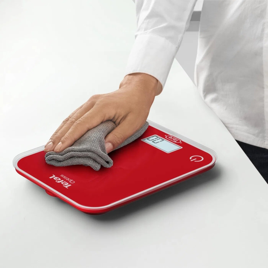 Tefal - Keukenweegschaal OPTISS 2xAAA rood