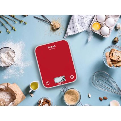 Tefal - Keukenweegschaal OPTISS 2xAAA rood