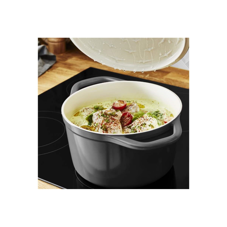 Tefal - Kookpan met deksel AIR 20 cm antraciet