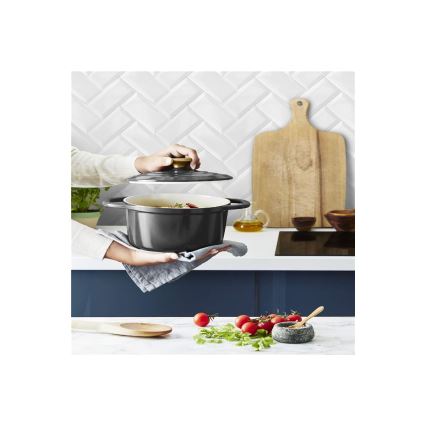 Tefal - Kookpan met deksel AIR 20 cm antraciet
