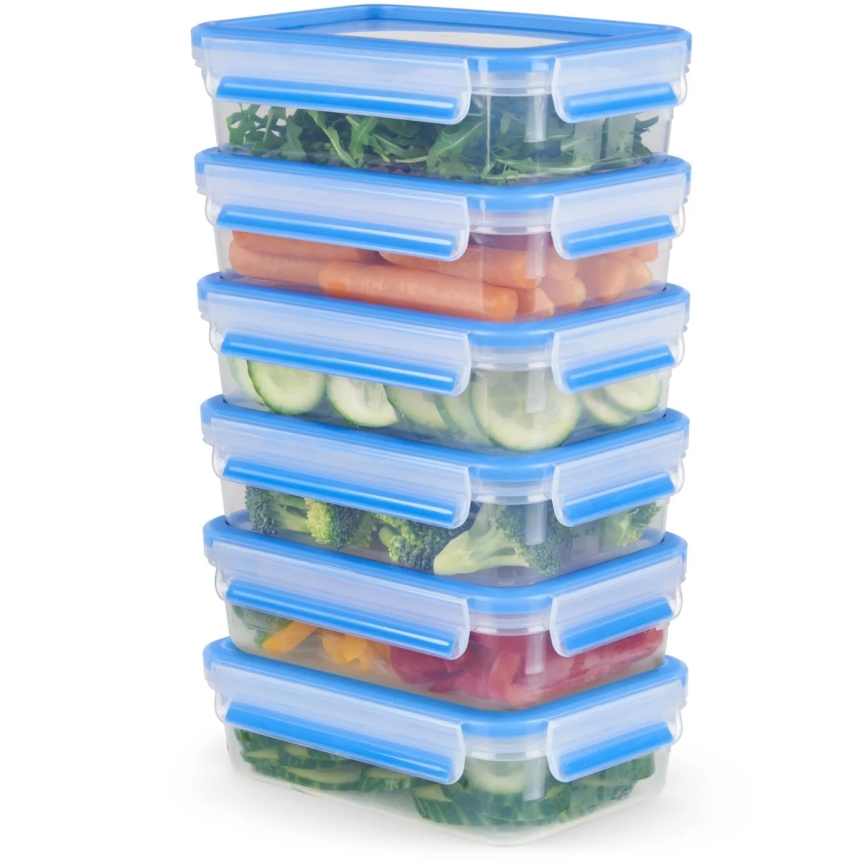 Tefal - Lot de 6 boîtes de conservation de 0,8 l MASTER SEAL FRESH, bleu